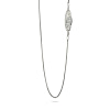 Collana pendente ovale grande con catena lunga argento 925